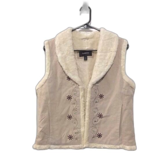 Colebrook Leather Fleece-Lined Embroidered Vest - Picture 1 of 6